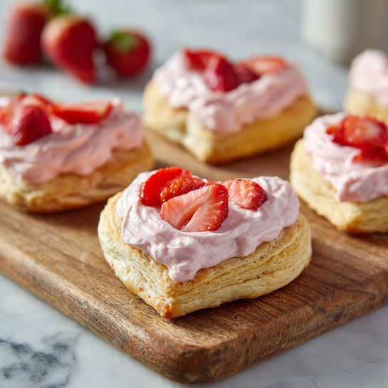 Cheese and Strawberry Heart Pastries Recipe