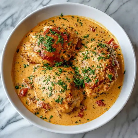 Tomato Basil Chicken Breasts in Creamy Tomato Sauce Recipe