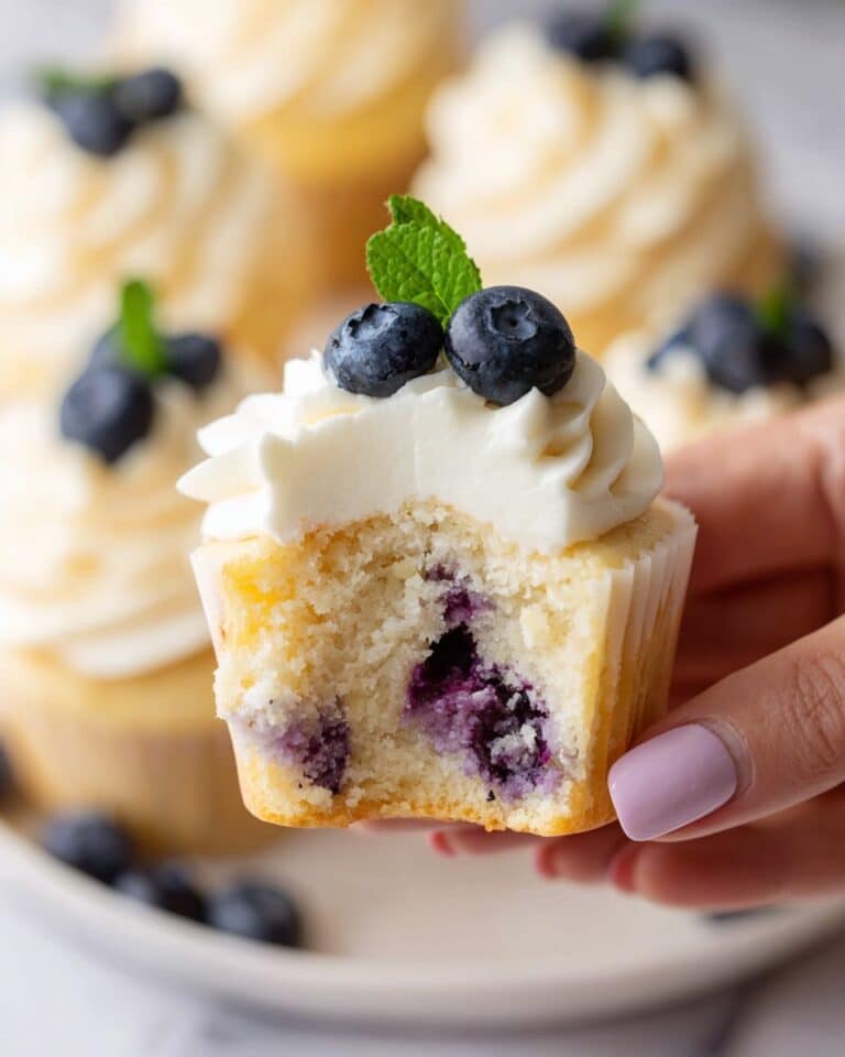 Blueberry Vanilla Cupcakes with Cream Cheese Frosting Recipe