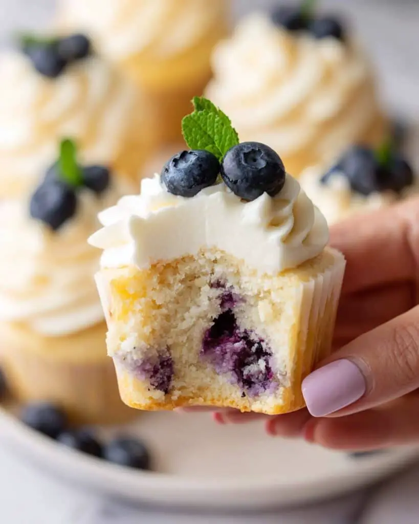Blueberry Vanilla Cupcakes with Cream Cheese Frosting Recipe