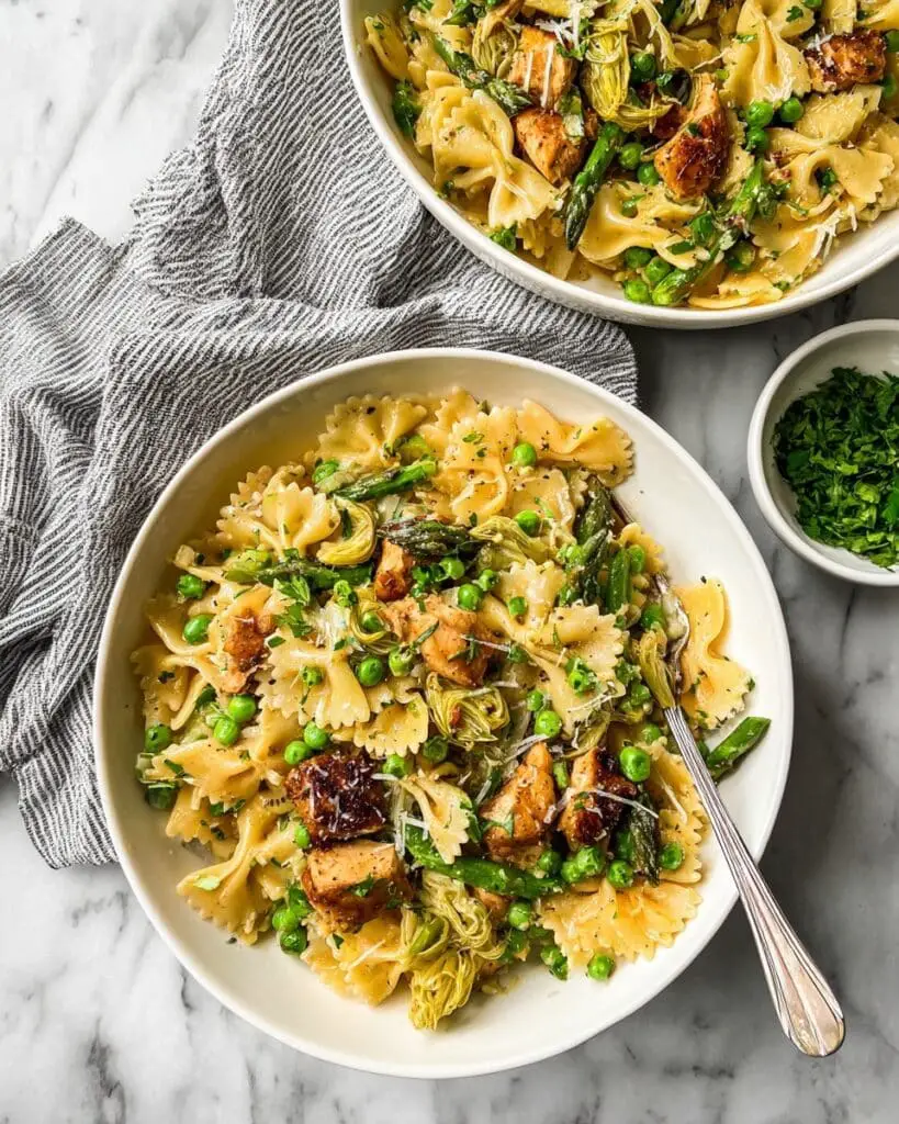 Pasta Primavera with Cajun Chicken and Fresh Vegetables Recipe