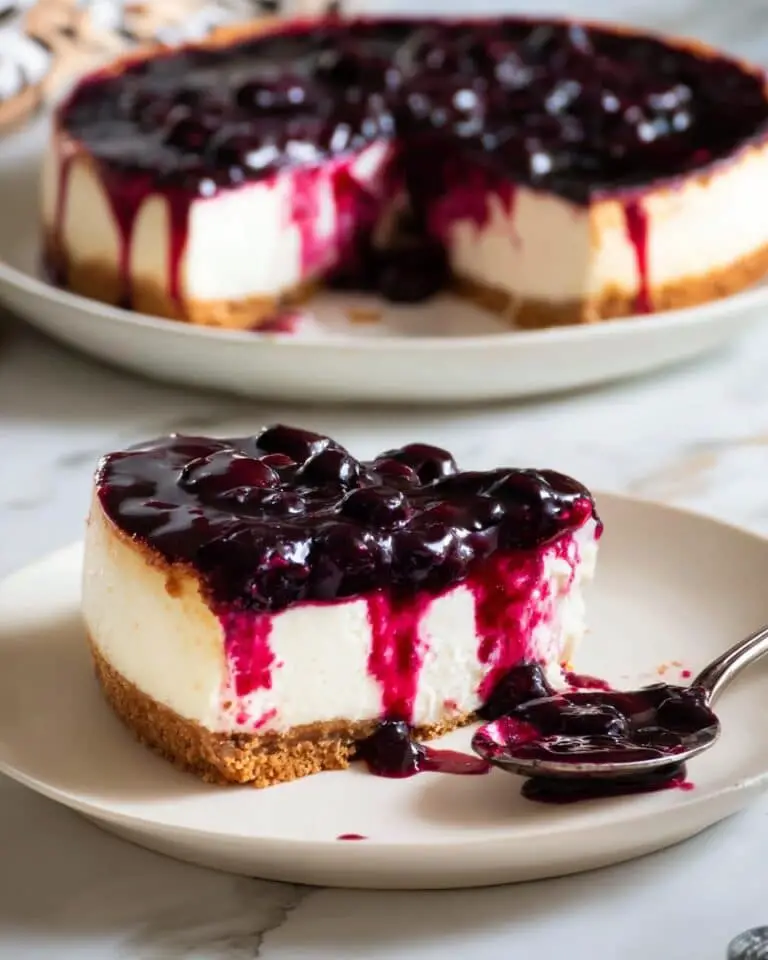 Healthy Cottage Cheese Cheesecake with Blackcurrant Jam Recipe