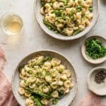 Cheese Pasta with Asparagus and Peas Recipe