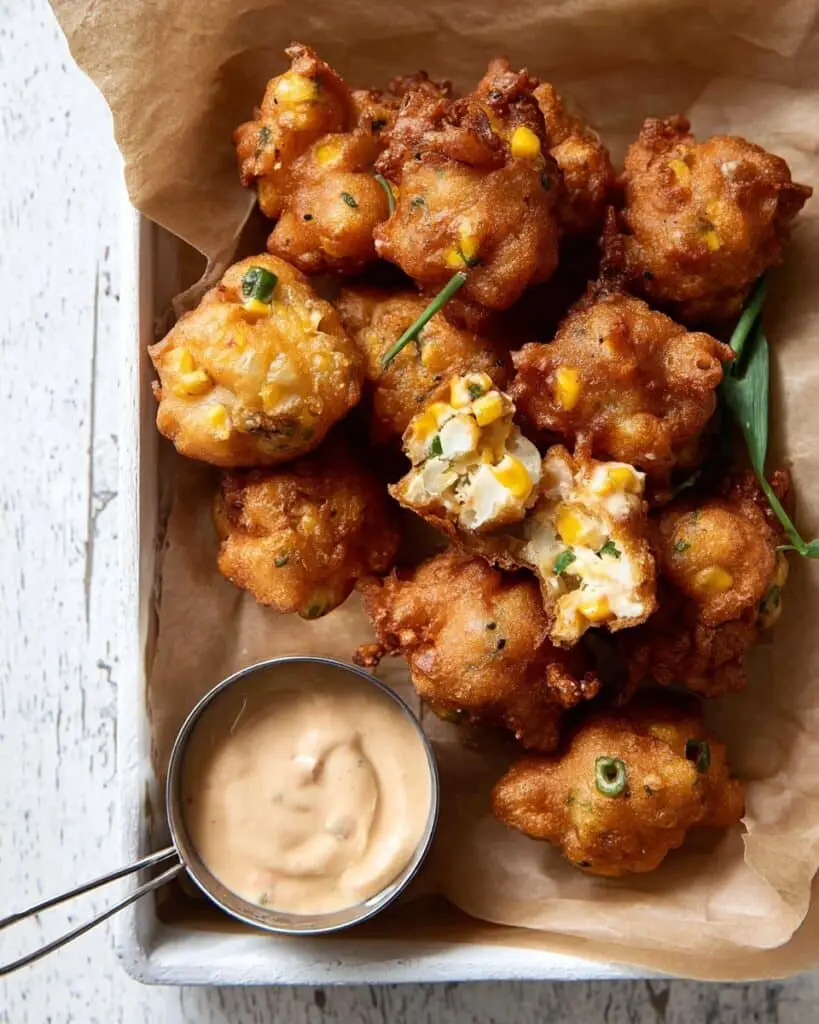 Corn and Jalapeño Fritters with Chipotle Aioli Recipe