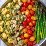 Tortellini with Chicken, Asparagus, Sun-Dried Tomatoes, and Basil Pesto Recipe