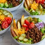 Burger Bowls with Lean Ground Beef, Brown Rice, and Fresh Veggies Recipe