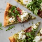 Cheese Pizza with Pesto, Prosciutto, and Burrata Recipe