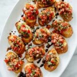Tomato Bruschetta with Parmesan and Balsamic Glaze Recipe