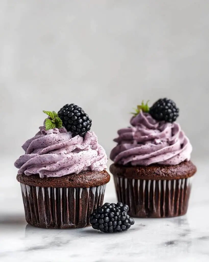 Blackberry Buttercream Chocolate Cupcakes Recipe