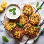 Chickpea and Potato Fritters with Tahini Lemon Yogurt Sauce Recipe