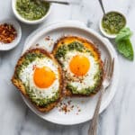 Pesto Ricotta Fried Eggs on Toast Recipe
