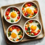 Baked Feta Eggs with Cherry Tomatoes and Spinach Recipe
