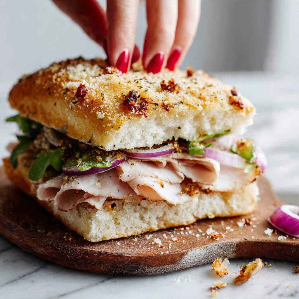 Tomato Focaccia Turkey Sandwich Recipe