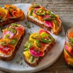 Veggie Toast with Ricotta, Pickled Carrots, and Tomato Confit Recipe