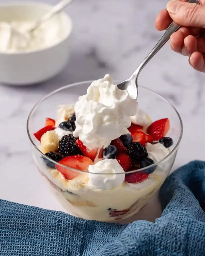 Fruit Trifle with Vanilla Pudding and Whipped Cream Recipe