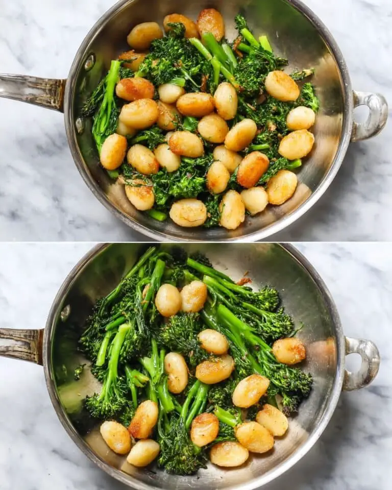 Brown Butter Sage Gnocchi with Baby Broccoli Recipe