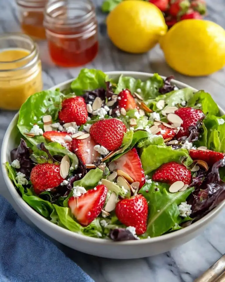 Easter Strawberry Greens Salad with Lemon Honey Vinaigrette Recipe
