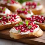 Goat Cheese Crostini with Pomegranate and Mint Recipe