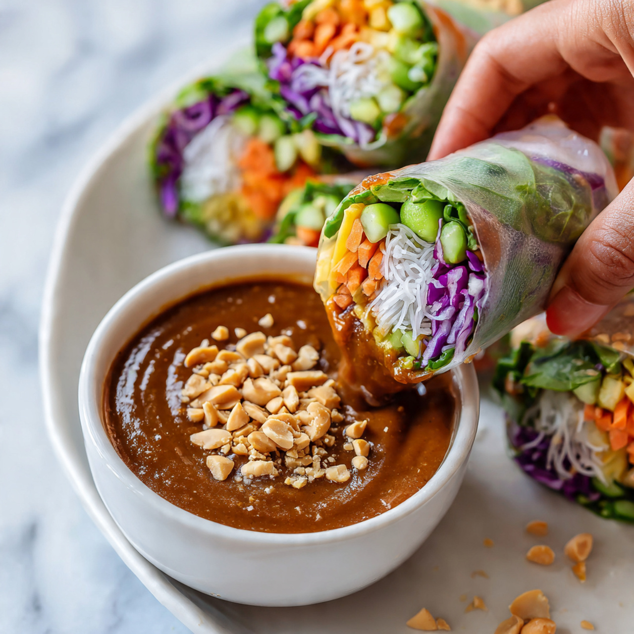 Fresh Spring Rolls with Peanut Sauce | Vibrant & Delicious