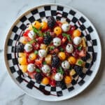 Fruit Caprese Salad with Mozzarella, Peaches, and Balsamic Glaze Recipe