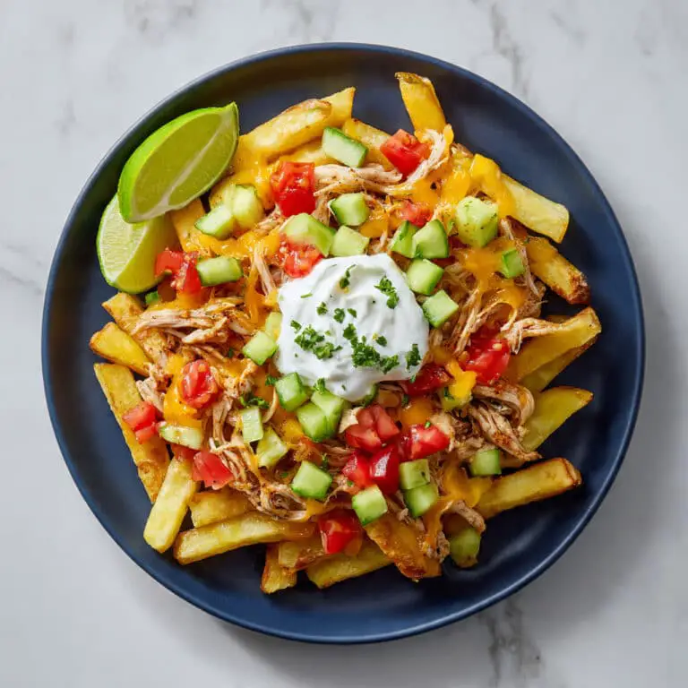 Cheesy Fries with Fresh Avocado, Coriander, and Chilli Salsa Recipe