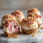 Crunch Strawberry Cheesecake Bites with Graham Crackers and Oreo Coating Recipe