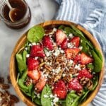 Strawberry Spinach Salad with Feta, Pecans, and Balsamic Dressing Recipe