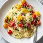 Garden Veggie Pasta with Cherry Tomatoes and Basil Recipe
