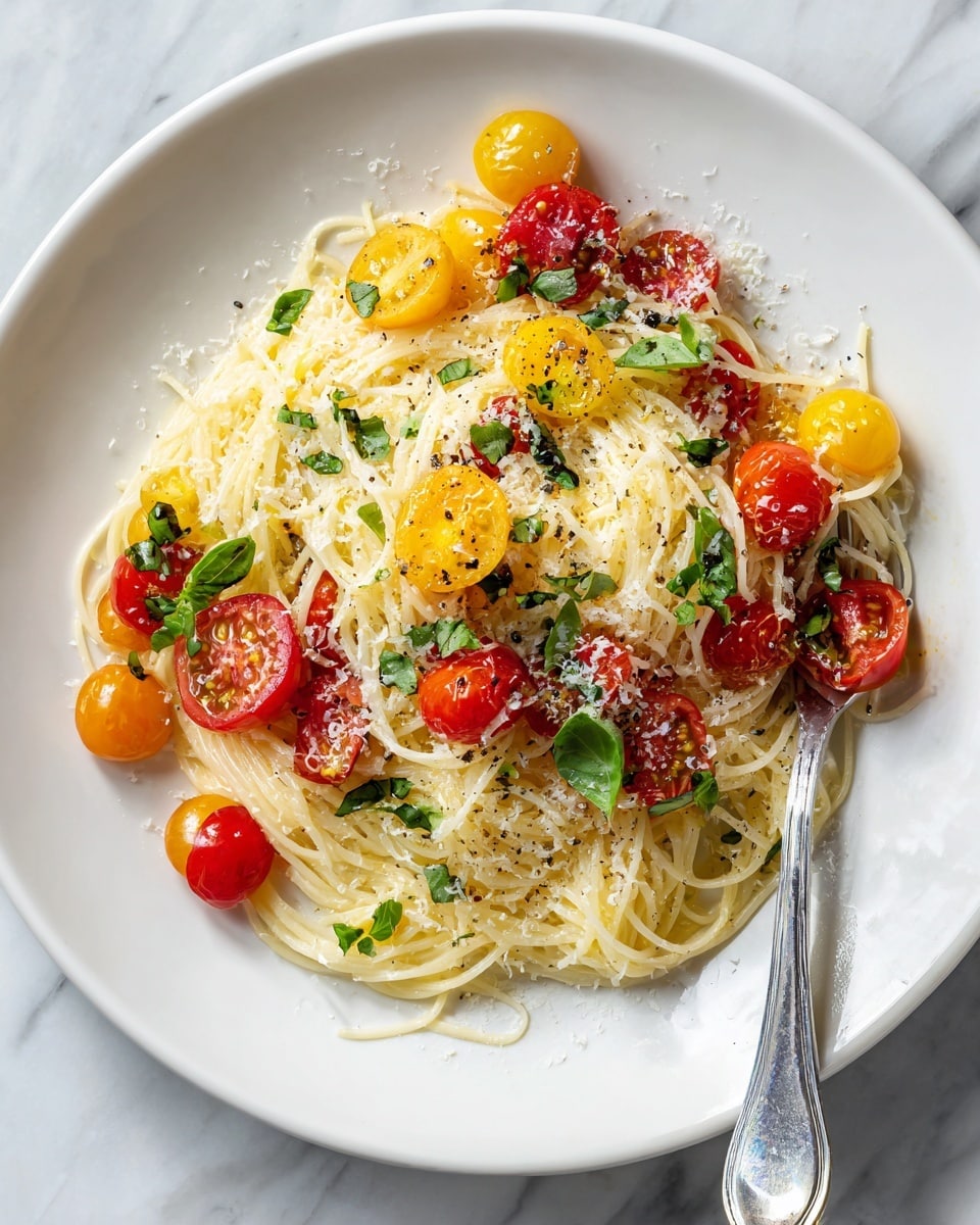 Garden Veggie Pasta with Cherry Tomatoes and Basil Recipe
