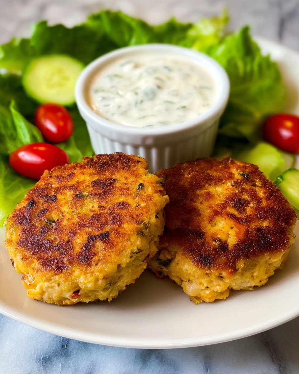 The image shows a close-up of three stacked patties made with visible green herb pieces and small bits of light-colored ingredients, likely vegetables or grains, held together in a rough, textured shape. Each patty has a golden-brown crust with a slightly uneven surface and visible specks of green throughout, indicating fresh herbs. The patties are arranged one on top of the other, centered in the frame against a white marbled surface background. photo taken with an iphone --ar 4:5 --v 7