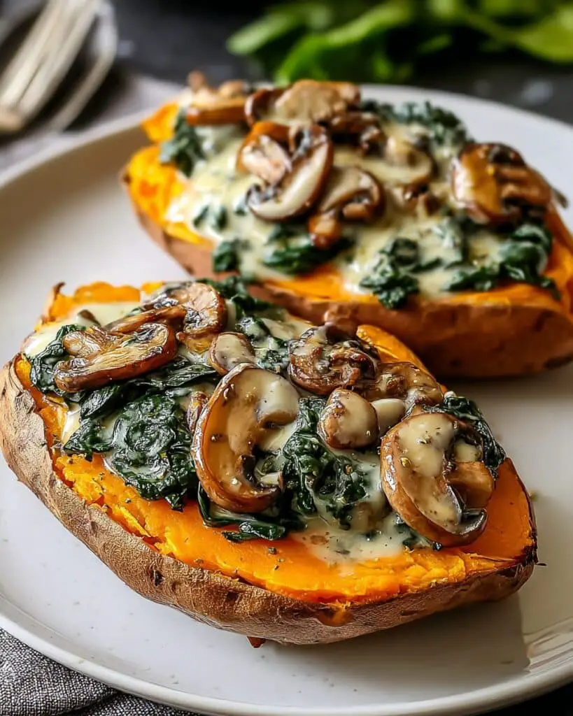 Spinach Stuffed Sweet Potatoes Recipe