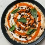 Eggplant and Cherry Tomato Risotto with Goat Cheese Cream Recipe