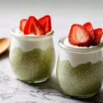 Matcha Chia Parfaits with Greek Yogurt and Fresh Strawberries Recipe