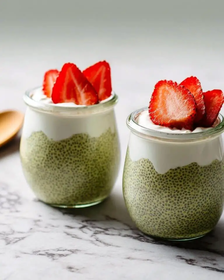 Matcha Chia Parfaits with Greek Yogurt and Fresh Strawberries Recipe